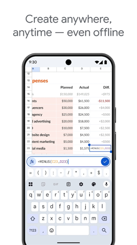 谷歌表格app手机版截图